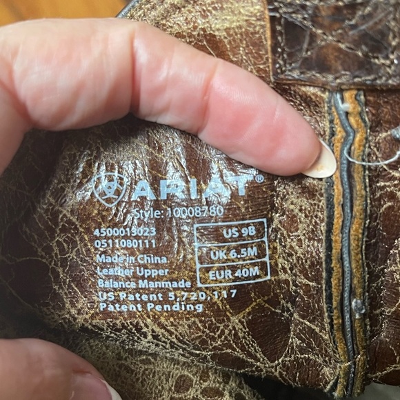 Ariat Dahlia Women's Western Leather Boot, Chocolate Floral, Size 9 B - Picture 8 of 8